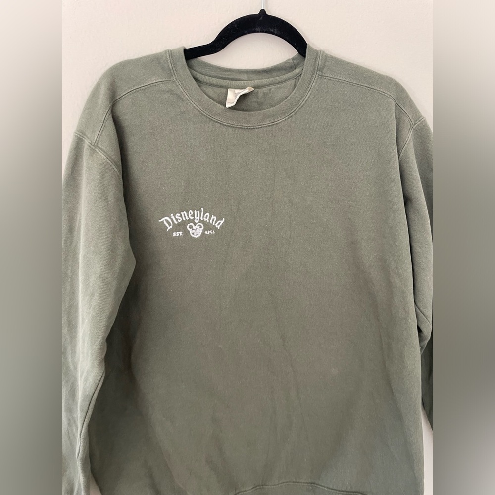 Disneyland Embroidered Army Green Comfort Colors Sweatshirt